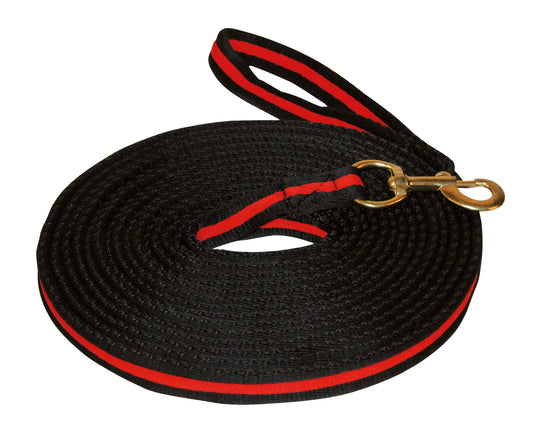 Longeerlijn zwart soft 8 meter Rood